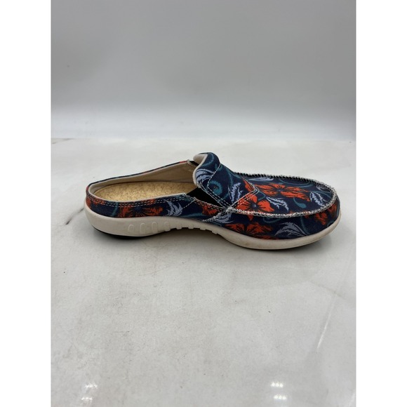 Spenco Shoes Womens Size 8 Blue Red Floral Canvas Slip On Comfort Loafers Casual - Picture 7 of 13